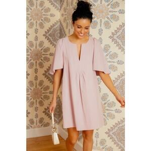 Tuckernuck Pomander Place Finley Flutter Sleeve Mini Dress Lilac, S
